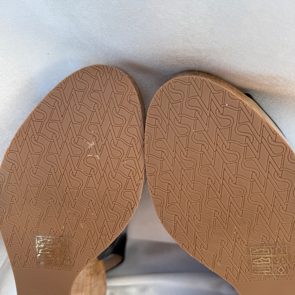 Stuart Weitzman Riveria Patent Leather Slingback Cork Platform Wedge Sandals 7.5 - Picture 7 of 13